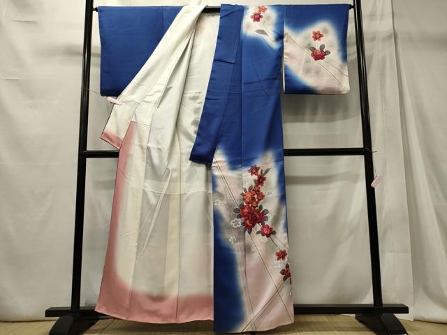 平和屋着物■訪問着　草花文　暈し染め　正絹　逸品　CABD6554oy