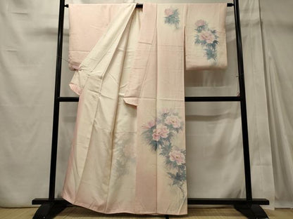 平和屋着物■訪問着　手描き　草花文　暈し染め　正絹　逸品　CABD6559oy
