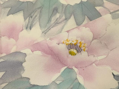 平和屋着物■訪問着　手描き　草花文　暈し染め　正絹　逸品　CABD6559oy