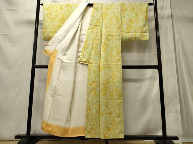 平和屋着物■上質な小紋　舞草花文　正絹　逸品　CABD6561oy