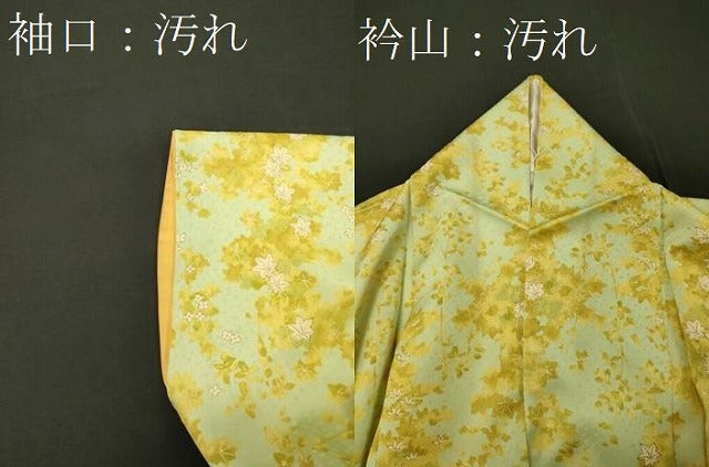 平和屋着物■上質な小紋　舞草花文　正絹　逸品　CABD6561oy