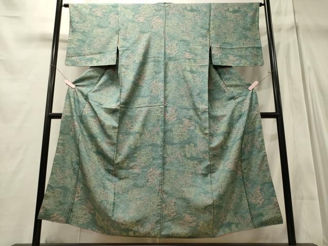 平和屋着物■本場染大島紬　流水風景花松文　正絹　逸品　CABD6562oy