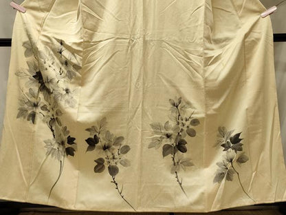 平和屋着物■訪問着　手描き　枝花文　正絹　逸品　CABD6567oy