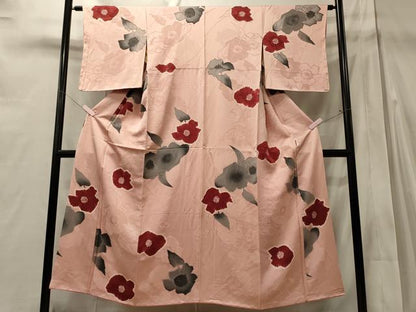 平和屋着物■上質な小紋　絞り　草花文　地紋起こし　正絹　逸品　未使用　CABD6571oy