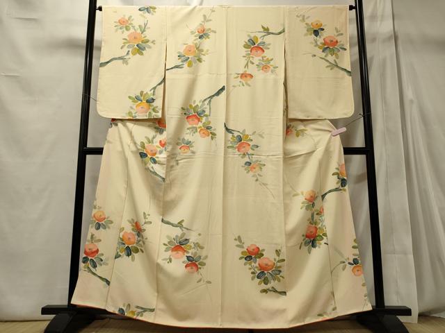 平和屋着物●上質な小紋　枝花文　黒地　ほてい屋扱い　正絹　逸品　未使用　CABD8346vp 平和屋着物□上質な小紋 枝花文 正絹 逸品 未使用 CABD6574oy