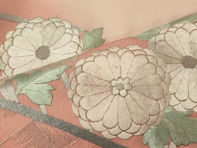 平和屋着物■中国三大刺繍　相良刺繍　総刺繍　訪問着　籬芝花文　暈し染め　正絹　逸品　CABD6578oy