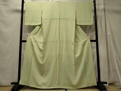 平和屋着物■上質な色無地　若菜色　正絹　逸品　未使用　CABD6585oy