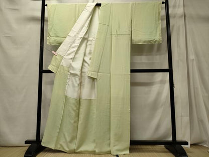 平和屋着物■上質な色無地　若菜色　正絹　逸品　未使用　CABD6585oy