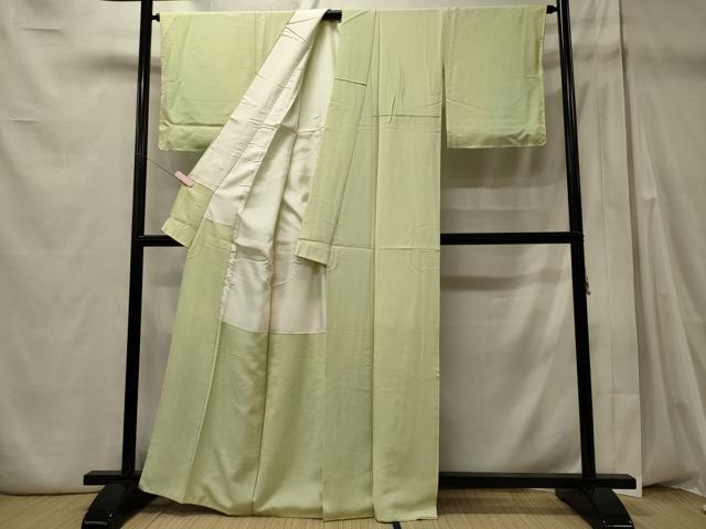平和屋着物■上質な色無地　若菜色　正絹　逸品　未使用　CABD6585oy