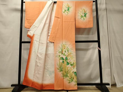 平和屋着物■訪問着 草花文 暈し染め 正絹 逸品 CABD6599oy