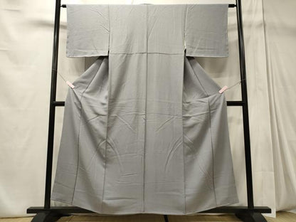 平和屋着物■上質な色無地 桧垣地紋 暁鼠色 正絹 逸品 未使用 CABD6603oy