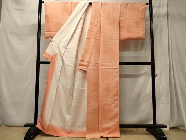 平和屋着物■上質な小紋　鏡裏草花地紋　暈し染め　正絹　逸品　CABD6606oy