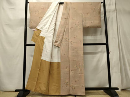 平和屋着物■上質な小紋　枝花文　正絹　逸品　CABD6612oy