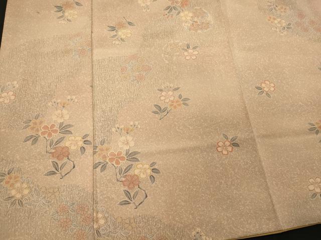 平和屋着物■上質な小紋　枝花文　正絹　逸品　CABD6612oy