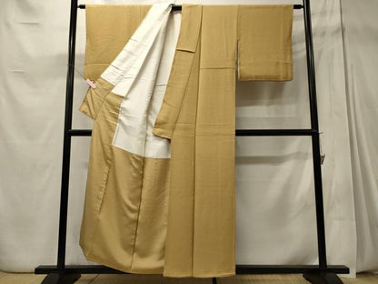 平和屋着物■上質な色無地　玉蜀黍色　正絹　逸品　CABD6613oy