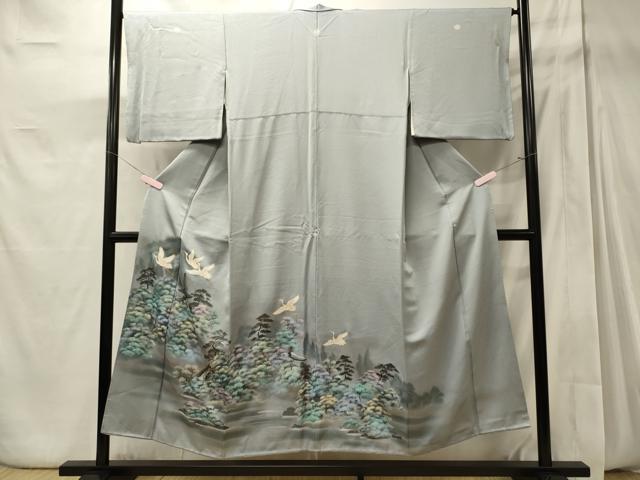 平和屋着物■豪華色留袖　飛鶴風景草木文　暈し染め　金彩　正絹　逸品　CABD6622oy