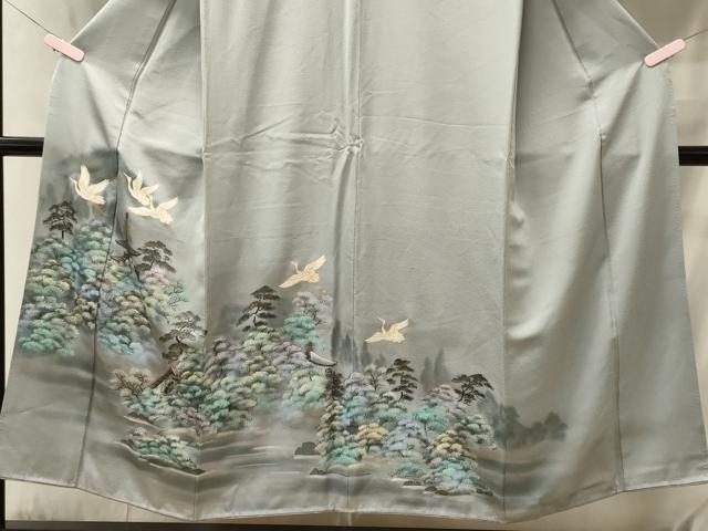 平和屋着物■豪華色留袖　飛鶴風景草木文　暈し染め　金彩　正絹　逸品　CABD6622oy