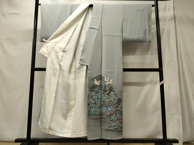 平和屋着物■豪華色留袖　飛鶴風景草木文　暈し染め　金彩　正絹　逸品　CABD6622oy