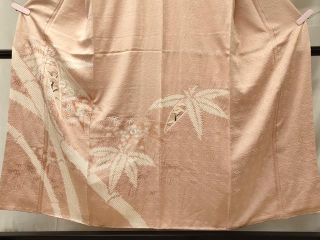平和屋着物■訪問着　絞り　刺繍　笹竹花松文　金彩　正絹　逸品　未使用　CABD6627oy