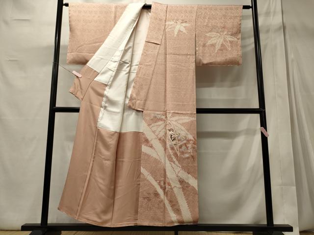 平和屋着物■訪問着　絞り　刺繍　笹竹花松文　金彩　正絹　逸品　未使用　CABD6627oy
