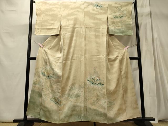 平和屋着物■訪問着　手描き　草花文　暈し染め　金銀彩　正絹　逸品　CABD6635oy