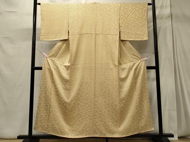 平和屋着物■上質な小紋　網目文　正絹　逸品　未使用　CABD6649oy