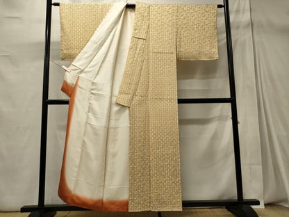 平和屋着物■上質な小紋　網目文　正絹　逸品　未使用　CABD6649oy