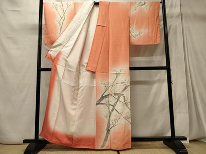 平和屋着物■訪問着 枝桜文 暈し染め 金銀彩 正絹 逸品 CABD6684oy
