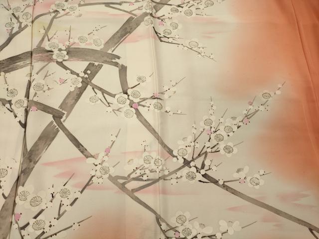 平和屋着物■訪問着 枝桜文 暈し染め 金銀彩 正絹 逸品 CABD6684oy