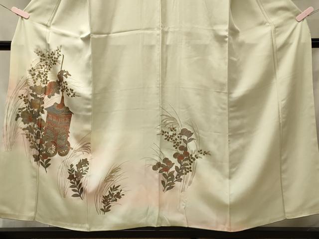 平和屋着物■訪問着 鉾 草花文 暈し染め 金彩 正絹 逸品 CABD6710oy
