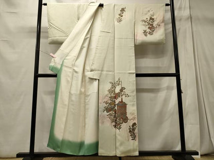 平和屋着物■訪問着 鉾 草花文 暈し染め 金彩 正絹 逸品 CABD6710oy