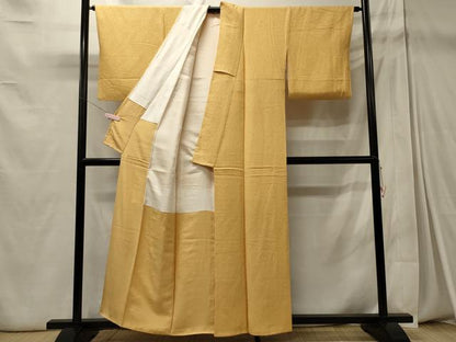 平和屋着物■上質な色無地　花葉色　正絹　逸品　CABD6712oy