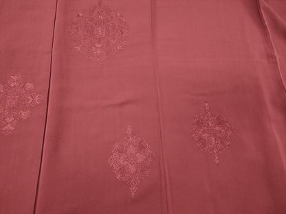 平和屋着物■中国三大刺繍　スワトウ刺繍　相良刺繍　総刺繍　豪華色留袖　正倉院花文　浅蘇芳色　正絹　逸品　CABD6719oy