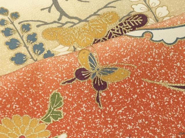 平和屋着物■上質な小紋 枝松花蝶文 暈し染め 金彩 正絹 逸品 CABD6726oy