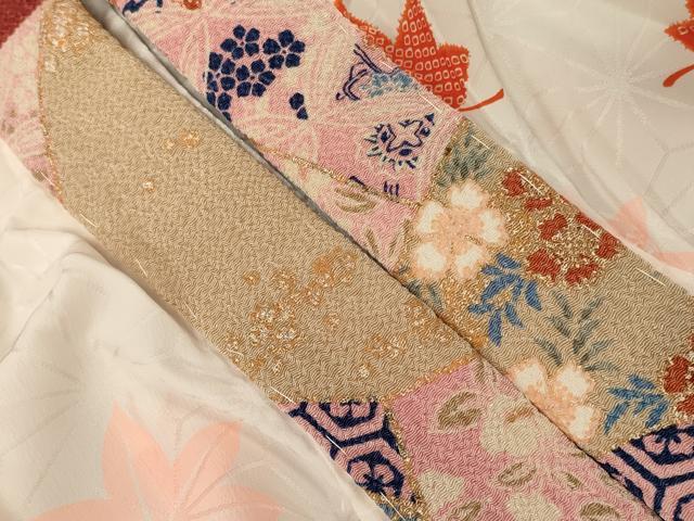 平和屋着物■長襦袢　無双仕立て　楓文　半衿刺繍　正絹　逸品　CABD6735oy