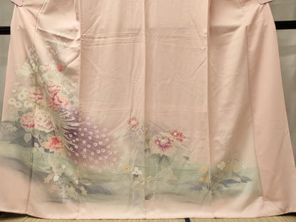 平和屋着物■訪問着 孔雀草花文 暈し染め 正絹 逸品 CABD6770oy