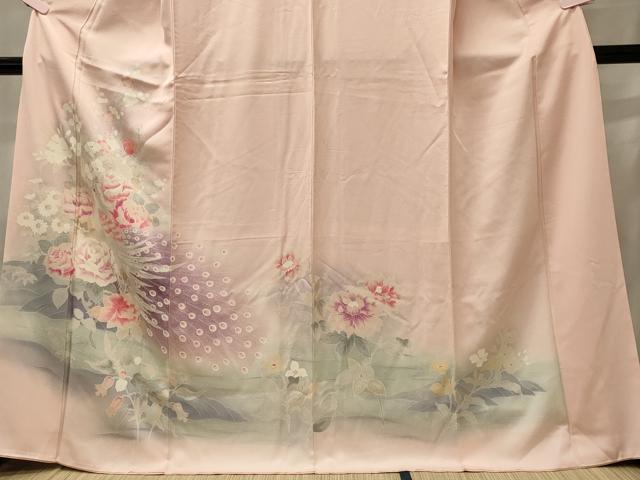 平和屋着物■訪問着 孔雀草花文 暈し染め 正絹 逸品 CABD6770oy