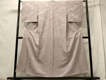 平和屋着物■上質な色無地 霞地紋 紅藤色 正絹 逸品 CABD6772oy