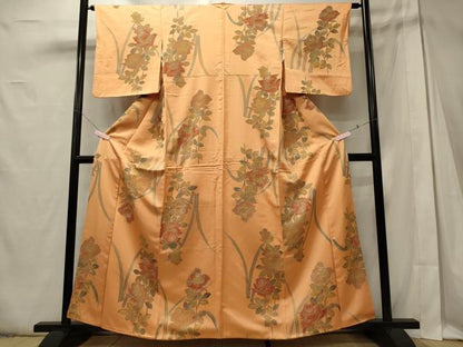 平和屋着物■上質な小紋 草花文 地紋起こし 暈し染め 正絹 逸品 CABD6776oy