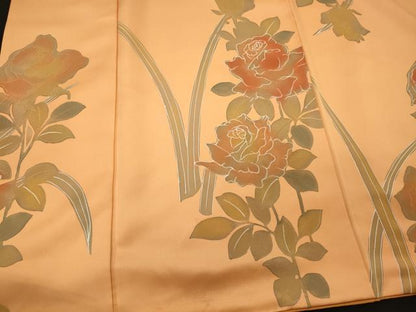 平和屋着物■上質な小紋 草花文 地紋起こし 暈し染め 正絹 逸品 CABD6776oy