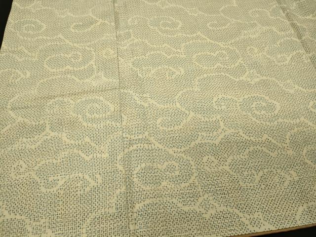 平和屋着物■上質な紬　雲取り文　正絹　逸品　CABD6777oy