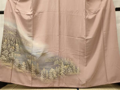 平和屋着物■訪問着 風景樹林文 暈し染め 金彩 三越扱い 正絹 逸品 CABD6784oy
