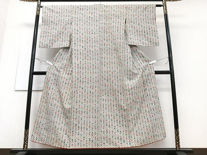 平和屋着物■上質な小紋 色紙松葉文 正絹 逸品 CABD6810xe