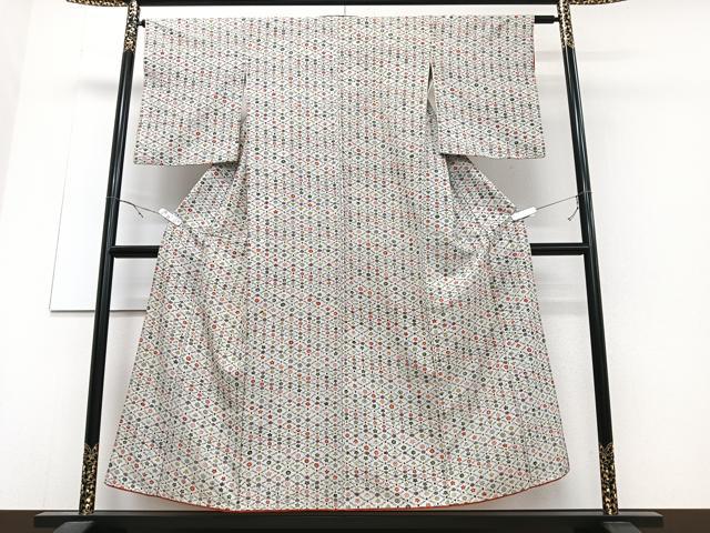 平和屋着物■上質な小紋 色紙松葉文 正絹 逸品 CABD6810xe