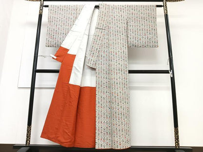 平和屋着物■上質な小紋 色紙松葉文 正絹 逸品 CABD6810xe