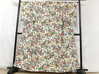 平和屋着物■上質な小紋 地紙花蝶文 正絹 逸品 CABD6822xe