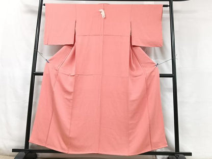 平和屋着物■上質な色無地 紅梅色 正絹 逸品 CABD6828xe