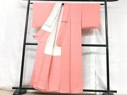 平和屋着物■上質な色無地 紅梅色 正絹 逸品 CABD6828xe