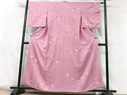 平和屋着物■上質な小紋　地紋起こし　舞葉文　正絹　逸品　CABD6830xe