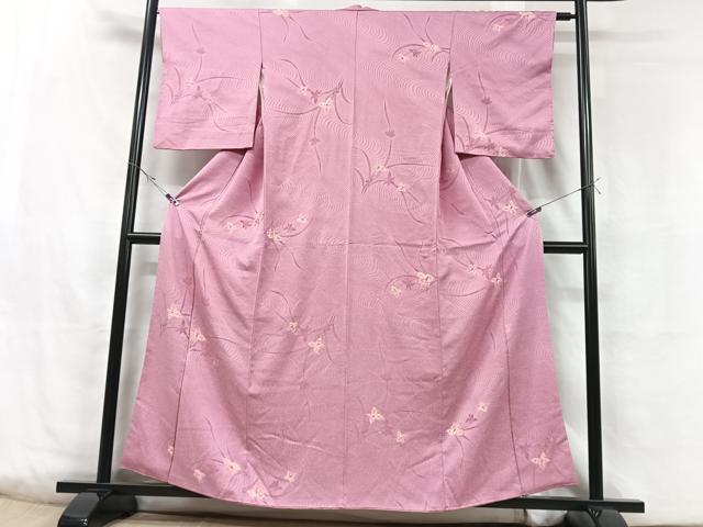 平和屋着物■上質な小紋　地紋起こし　舞葉文　正絹　逸品　CABD6830xe
